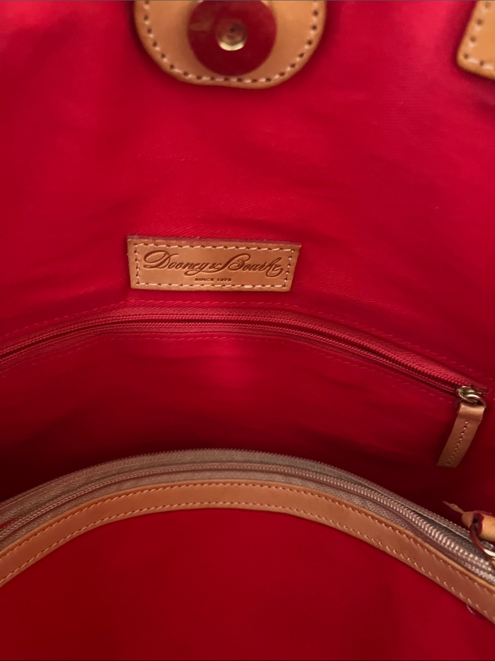Dooney & Bourke White and Tan Leather-Trim Tote - Picture 8 of 8